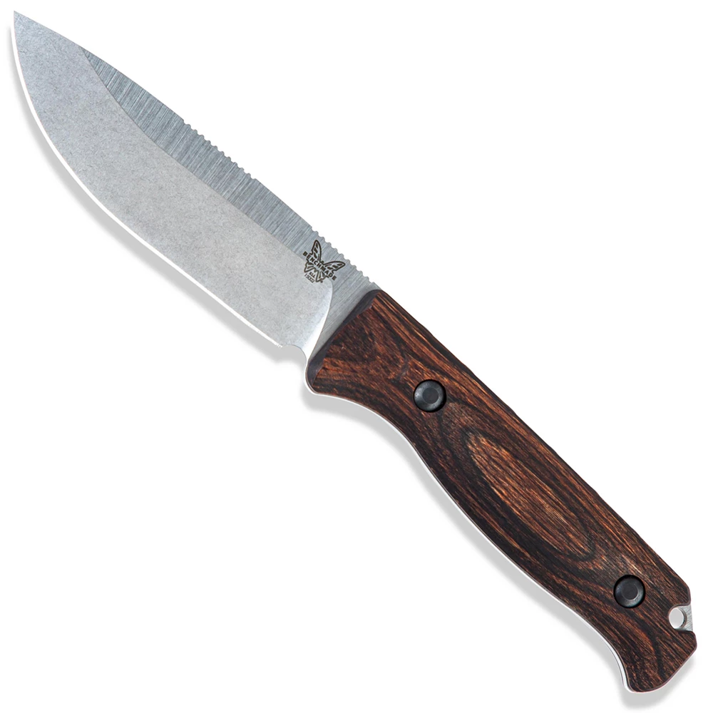 Benchmade Knives Benchmade Saddle Mountain Skinner 15002 - CPM S30V Drop Point Fixed Blade - Stabilized Wood Handle - Hunting Knife - USA Made