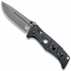 Benchmade Knives Benchmade Adamas 275GY-1 Knife - Shane Sibert - Tungsten Grey CruWear Drop Point - Black G10 - AXIS Lock Folder - USA Made