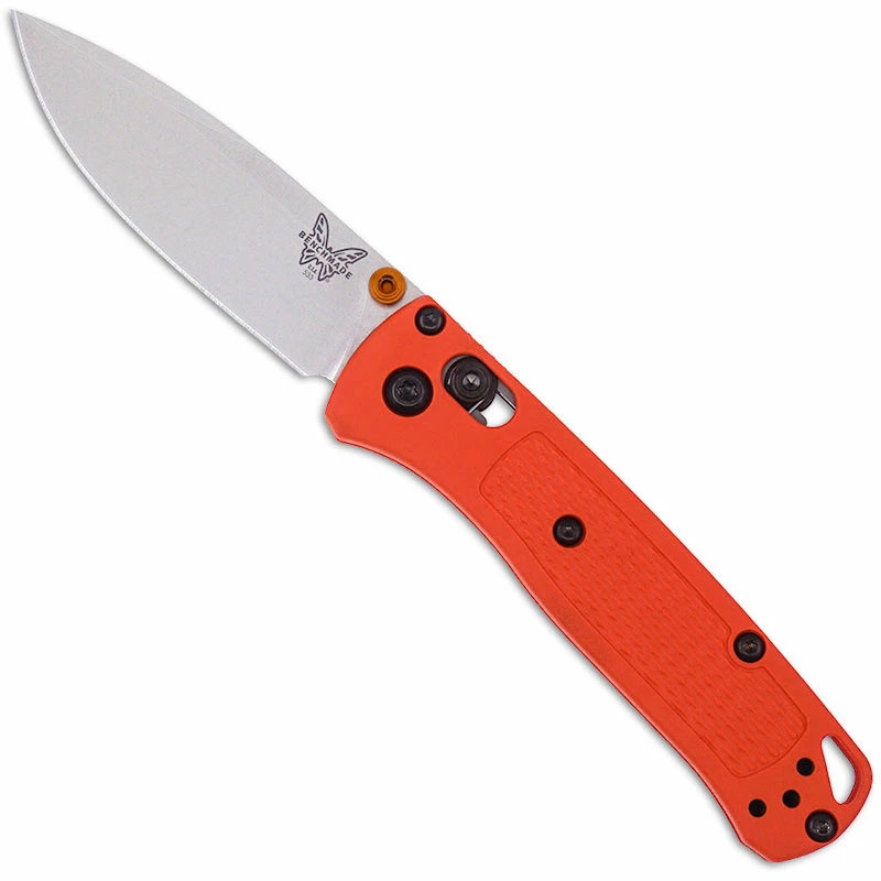 Benchmade Knives Benchmade Mini Bugout 533 Knife - Satin S30V Drop Point - Orange Grivory - AXIS Lock Folder - USA Made