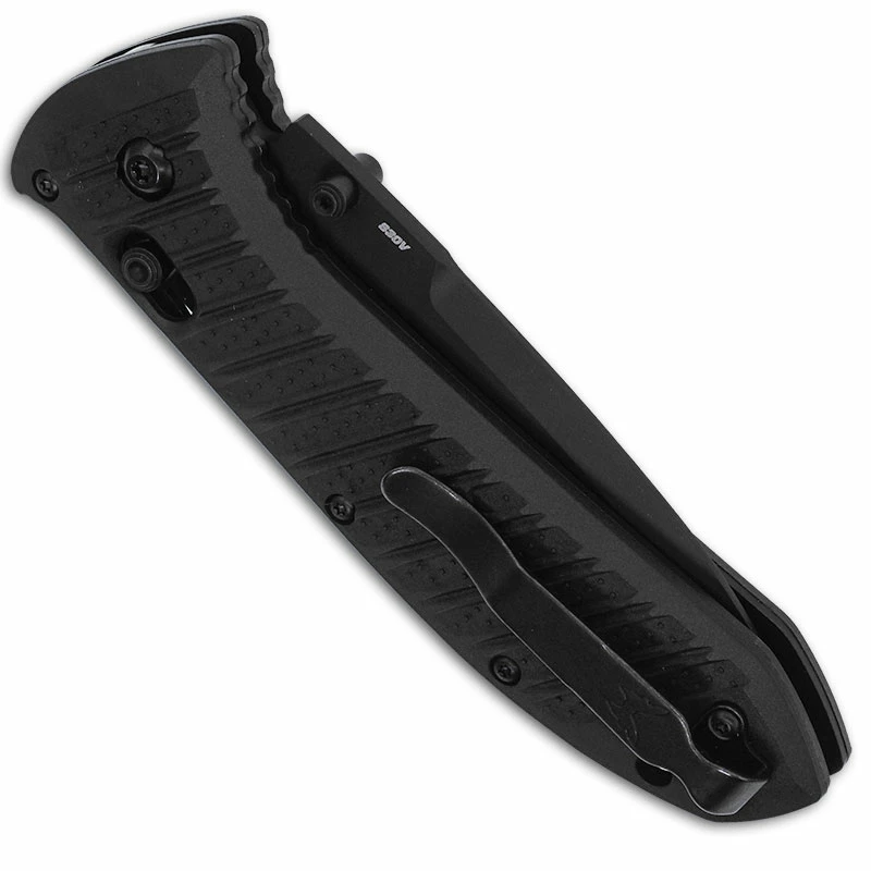 Benchmade Knives Benchmade Presidio II Ultra Knife 570SBK-1 - Black Part Serrated S30V Drop Point - Black CF Elite - AXIS Lock Folder - USA Made - Image 3