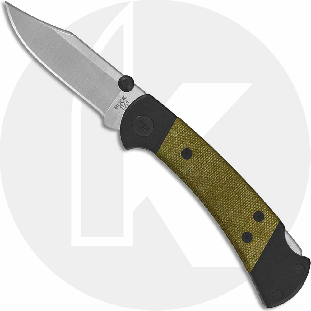 Buck Knives Buck Ranger Sport 0112GRS5 - S30V Clip Blade - Black Aluminum And Green Micarta Handle - Made In USA 3 Buck Knives Buck Ranger Sport 0112GRS5 - S30V Clip Blade - Black Aluminum And Green Micarta Handle - Made In USA