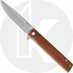 Buck Knives Buck Decatur Knife 0256BRS - Value Priced EDC - Satin Drop Point - Wood Handle - Liner Lock - Flipper Folder