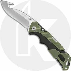 Buck Knives Buck Large Pursuit Folder 0660GRG - Gut Hook - Black GFN And Green Versaflex - Lock Back - Made In USA