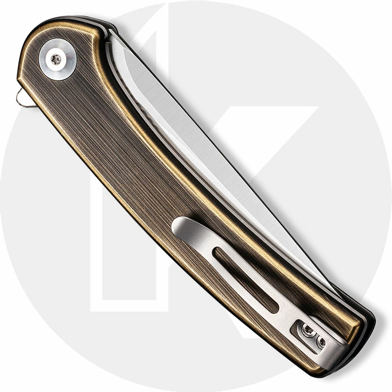 CIVIVI Knives CIVIVI Mini Asticus Knife C19026B-2 - Satin Drop Point - Black Hand Rubbed Brass - Liner Lock Flipper Folder 5 CIVIVI Knives CIVIVI Mini Asticus Knife C19026B-2 - Satin Drop Point - Black Hand Rubbed Brass - Liner Lock Flipper Folder - Image 3