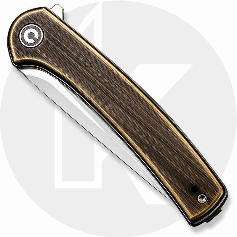 CIVIVI Knives CIVIVI Mini Asticus Knife C19026B-2 - Satin Drop Point - Black Hand Rubbed Brass - Liner Lock Flipper Folder 4 CIVIVI Knives CIVIVI Mini Asticus Knife C19026B-2 - Satin Drop Point - Black Hand Rubbed Brass - Liner Lock Flipper Folder - Image 2