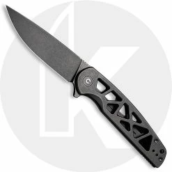CIVIVI Knives CIVIVI Perf Knife C20006-B - Value Price EDC - Black Stonewash Nitro-V Drop Point - Black Skeletonized Stainless Steel - Frame Lock - Flipper Folder