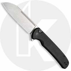 CIVIVI Knives CIVIVI Chevalier C20022-1 - Stonewash 14C28N - Black G10 - Button Lock Flipper Folder