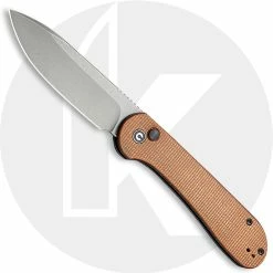 CIVIVI Knives CIVIVI Button Lock Elementum C2103D - Gray Stonewash 14C28N - Brown Micarta - Manual Action - Button Lock Folder