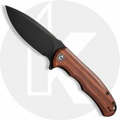 CIVIVI Knives CIVIVI Praxis Knife C803H - Value Price EDC - Black Stonewash Drop Point - Cuibourtia Wood - Liner Lock Flipper Folder