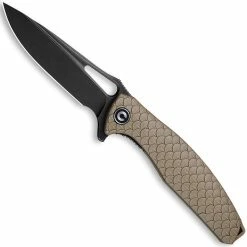 CIVIVI Knives CIVIVI Wyvern Knife C902F - Black Stonewash D2 Drop Point - Tan FRN - Liner Lock Flipper Folder