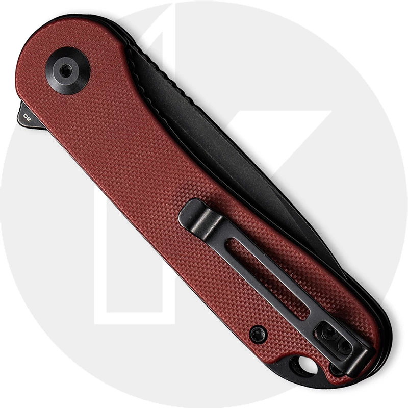 CIVIVI Knives CIVIVI Elementum Knife C907A-1 - Black Stonewash D2 Drop Point - Burgundy G10 - Liner Lock Flipper Folder 5 CIVIVI Knives CIVIVI Elementum Knife C907A-1 - Black Stonewash D2 Drop Point - Burgundy G10 - Liner Lock Flipper Folder - Image 3