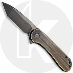 CIVIVI Knives CIVIVI Elementum C907T-A - Black Stonewash D2 Tanto - Black Hand Rubbed Brass - Liner Lock - Flipper Folder