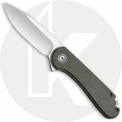 CIVIVI Knives CIVIVI Elementum Knife C907T - Satin D2 Drop Point - Dark Green Micarta - Liner Lock Flipper Folder