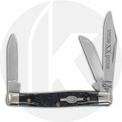 Case Knives Case Small Stockman Knife 04971 - Limited Edition IV - Pitch Black Bone - 6333SS - Discontinued - BNIB