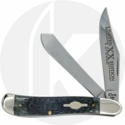 Case Knives Case Dog Leg Trapper Knife 04979 - Limited Edition IV - Pitch Black Bone - 6240SS - Discontinued - BNIB