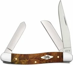 Case Knives Case Medium Stockman Knife 11541 Autumn Maple Burl 7318SS