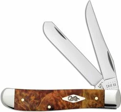Case Knives Case Mini Trapper Knife 11545 Autumn Maple Burl 7207SS