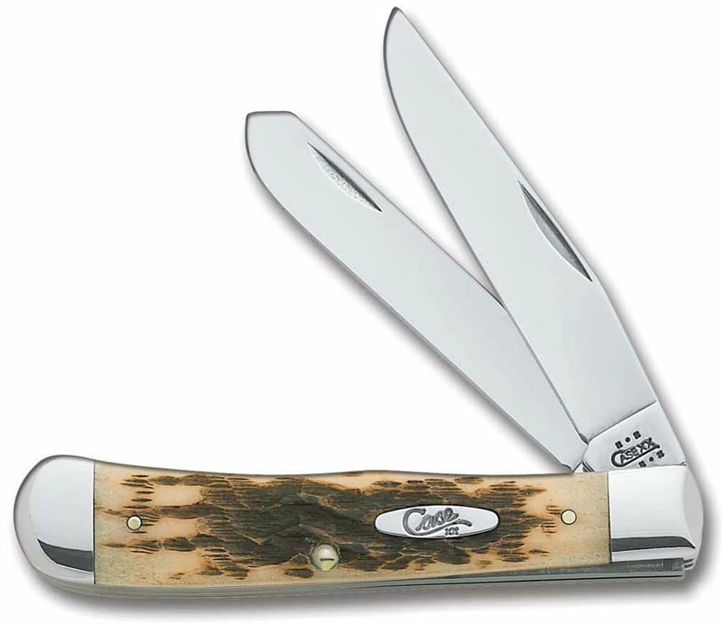 Case Knives Case Trapper, Amber Bone CV, CA-163 3 Case Knives Case Trapper, Amber Bone CV, CA-163