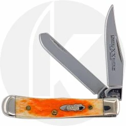 Case Knives Case Tiny Trapper Knife 17074 - Limited Edition XVII - Orange Peel Bone - 62154SS - Discontinued - BNIB