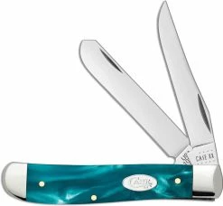 Case Knives Case Mini Trapper Knife 18587 Aqua Kirinite SparXX 10207SS