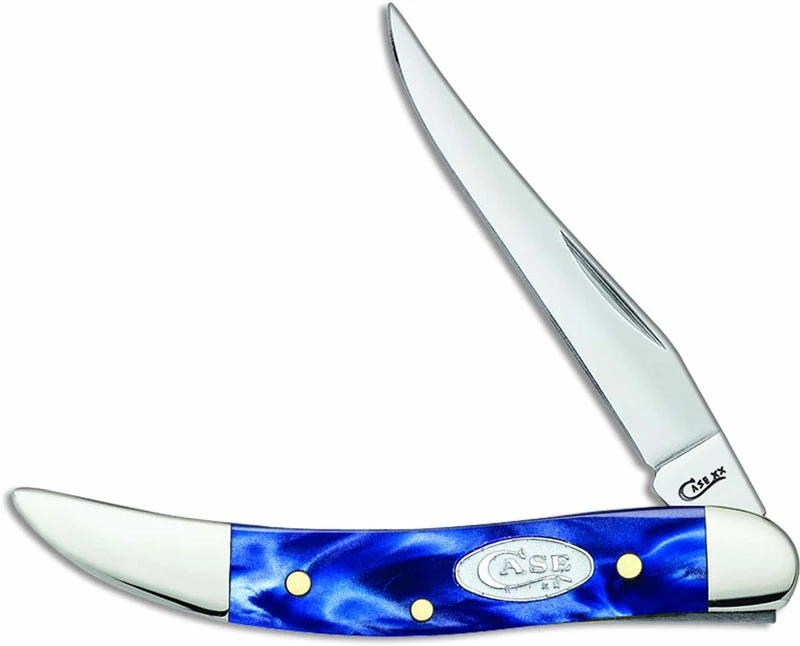 Case Knives Case Small Texas Toothpick Knife 23437 Blue Pearl Kirinite 1010096SS 3 Case Knives Case Small Texas Toothpick Knife 23437 Blue Pearl Kirinite 1010096SS
