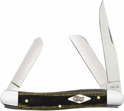 Case Knives Case Medium Stockman Knife 23471 - Green And Black Micarta - 10318SS