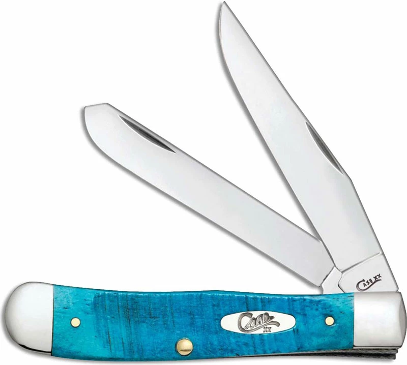 Case Knives Case Trapper Knife 25592 Caribbean Blue Bone 6254SS 3 Case Knives Case Trapper Knife 25592 Caribbean Blue Bone 6254SS