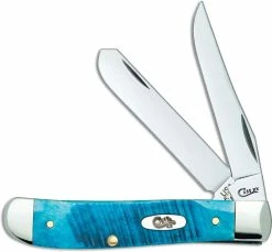 Case Knives Case Mini Trapper Knife 25593 Caribbean Blue Bone 6207SS