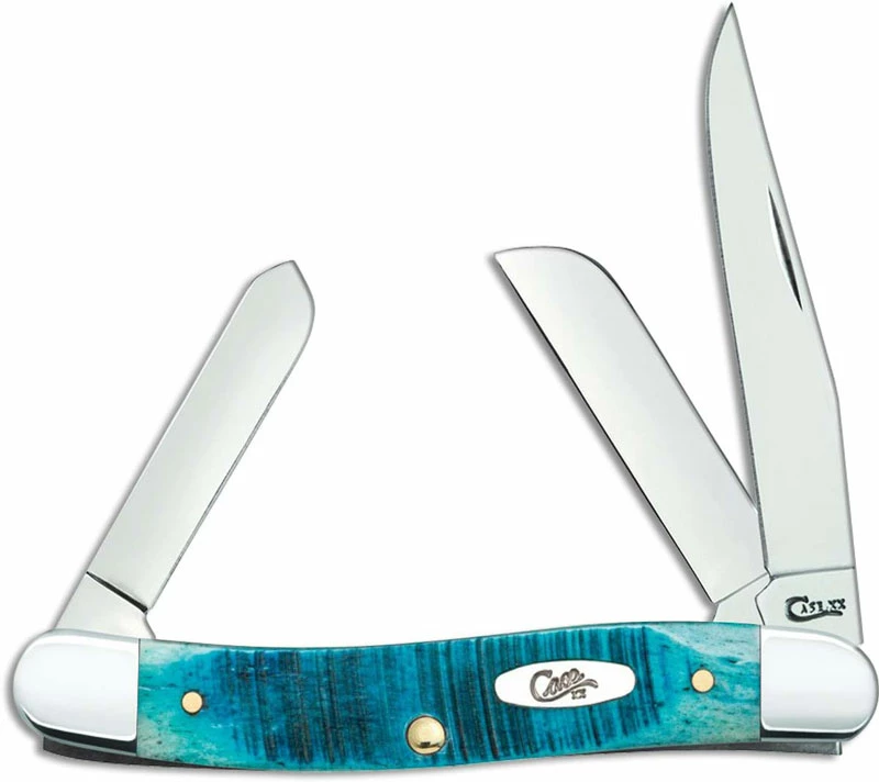 Case Knives Case Medium Stockman Knife 25597 Caribbean Blue Bone 6318SS 3 Case Knives Case Medium Stockman Knife 25597 Caribbean Blue Bone 6318SS