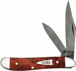 Case Knives Case Peanut Knife 27811 Maple Burl Damascus CV 7220DAM