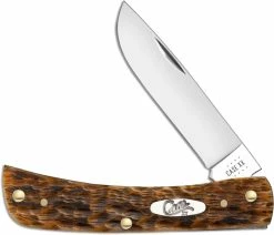 Case Knives Case Sod Buster Jr Knife 30092 Amber Bone CV 6137CV