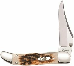 Case Knives Case Kickstart Mid Folding Hunter 03015 Amber Bone SS Assisted Open 61265ACSS