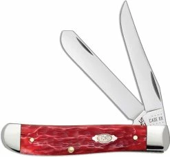 Case Knives Case Mini Trapper Knife 31952 Dark Red Bone CV 6207CV