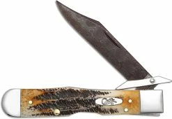 Case Knives Case Cheetah Knife 34801 Limited Damascus Blade BoneStag Handle 6.5111 1 / 2LDAM
