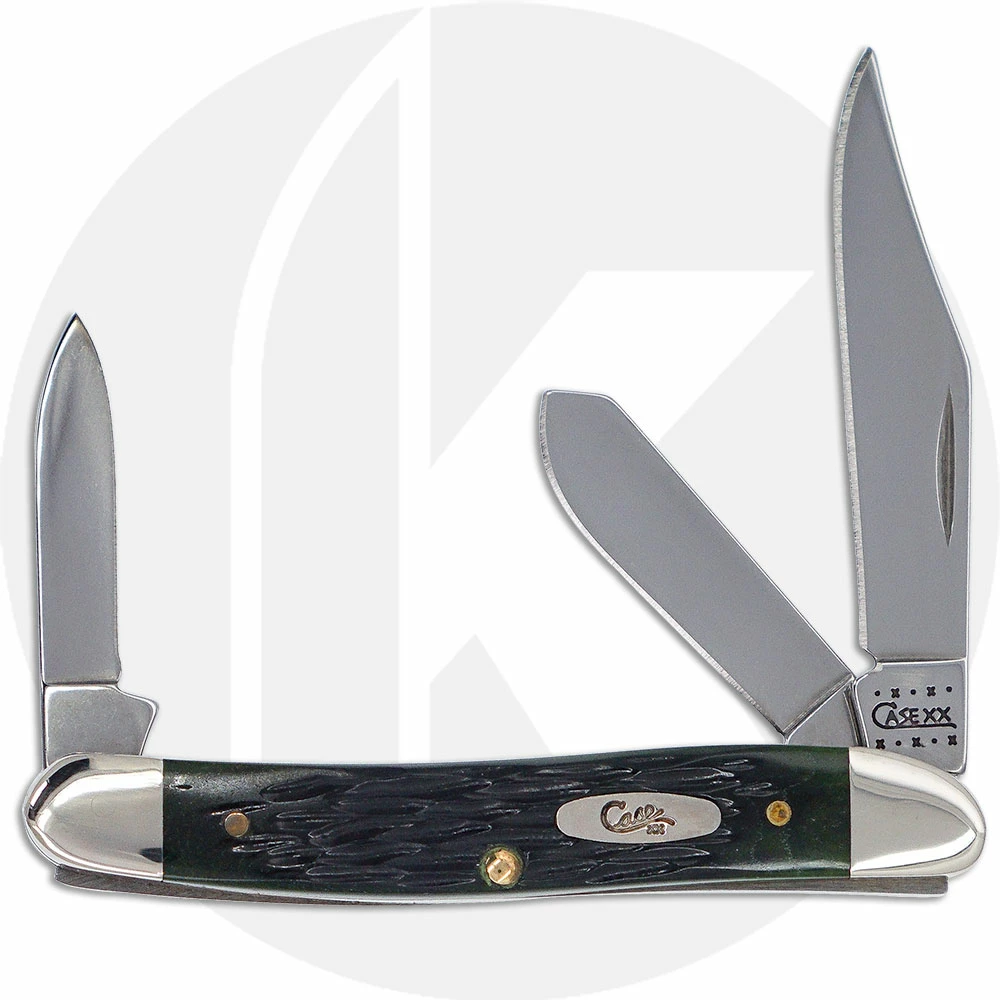 Case Knives Case Medium Stockman Knife 03506 - Hunter Green Bone - 63087SS - Discontinued - BNIB 3 Case Knives Case Medium Stockman Knife 03506 - Hunter Green Bone - 63087SS - Discontinued - BNIB
