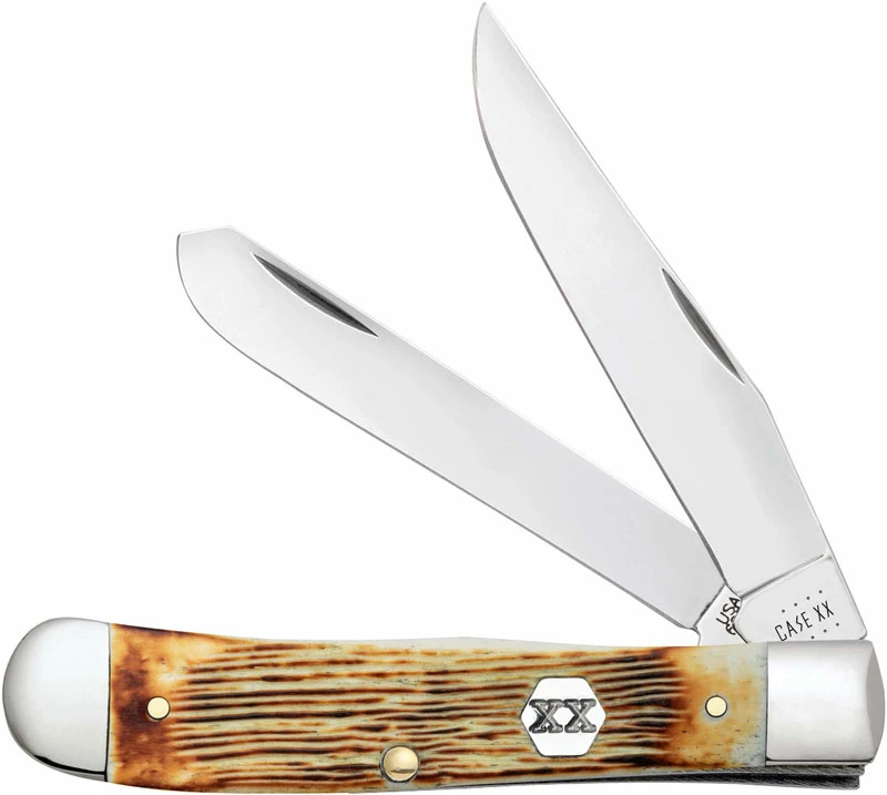 Case Knives Case Trapper Knife 36720 Burnt Cream Bone 6254SS 3 Case Knives Case Trapper Knife 36720 Burnt Cream Bone 6254SS