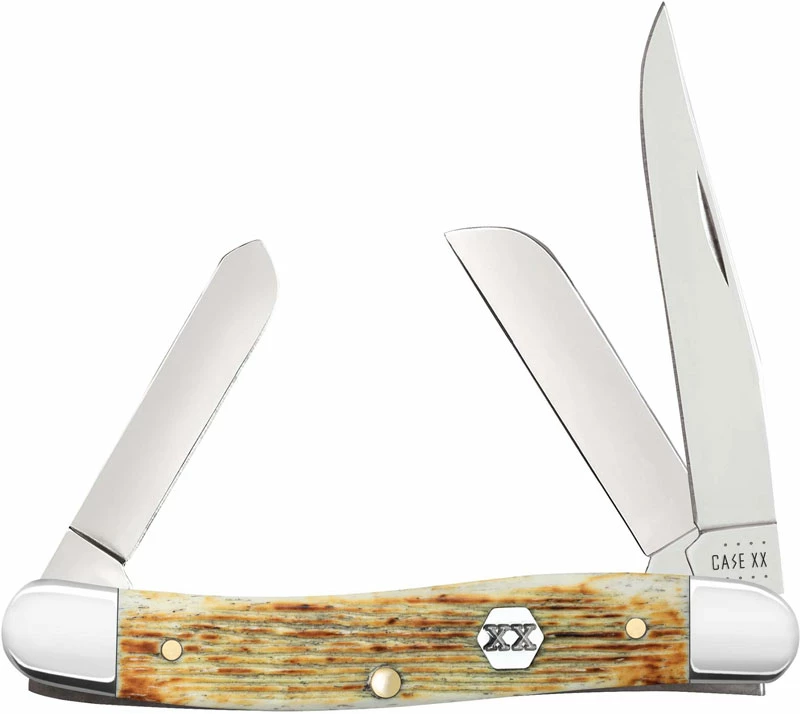 Case Knives Case Medium Stockman Knife 36721 Burnt Cream Bone 6318SS 3 Case Knives Case Medium Stockman Knife 36721 Burnt Cream Bone 6318SS