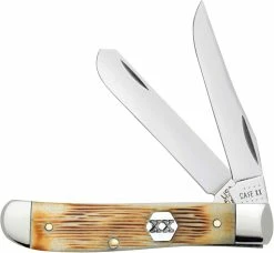 Case Knives Case Mini Trapper Knife 36725 Burnt Cream Bone 6207SS
