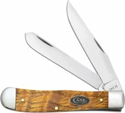 Case Knives Case Trapper Knife 47120 - Yellow Curly Oak - 7254SS