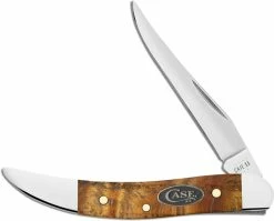 Case Knives Case Small Texas Toothpick Knife 47125 - Yellow Curly Oak - 710096SS