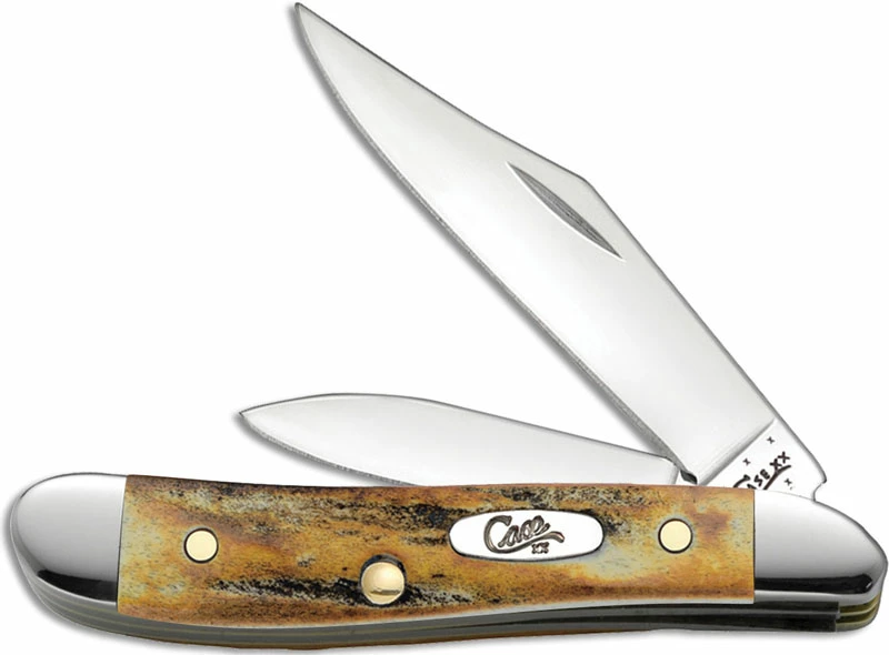 Case Knives Case Peanut Knife, Genuine Stag, CA-48 3 Case Knives Case Peanut Knife, Genuine Stag, CA-48