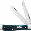 Case Knives Case Mini Trapper Knife 51852 - Pocket Worn Mediterranean Blue Bone - 6207SS 1 Case Knives Case Mini Trapper Knife 51852 - Pocket Worn Mediterranean Blue Bone - 6207SS -knifecenter shop CA 51852