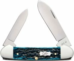Case Knives Case Canoe Knife 51853 - Pocket Worn Mediterranean Blue Bone - 62131SS
