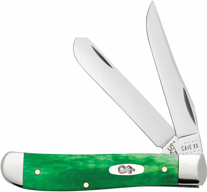 Case Knives Case Mini Trapper Knife 52824 Smooth Brilliant Green Bone 6207SS 3 Case Knives Case Mini Trapper Knife 52824 Smooth Brilliant Green Bone 6207SS