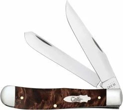 Case Knives Case Trapper Knife 64060 - Brown Maple Burl Wood - 7254SS