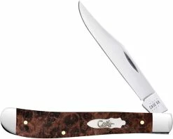 Case Knives Case Slimline Trapper Knife 64063 - Brown Maple Burl Wood - 71048SS