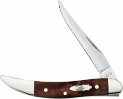 Case Knives Case Small Texas Toothpick Knife 64066 - Brown Maple Burl Wood - 710096SS