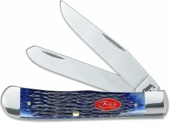 Case Knives: Case Navy Blue Bone Trapper Knife, CA-7051