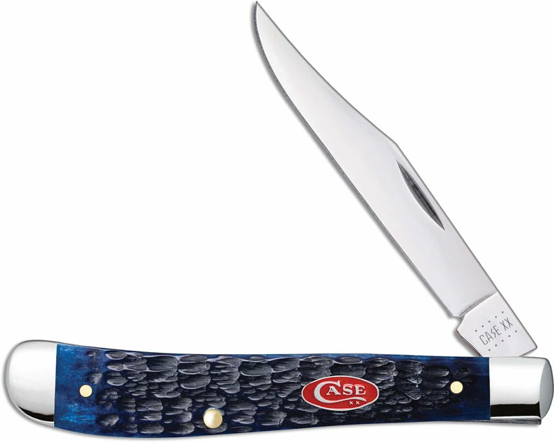 Case Knives Case Slimline Trapper Knife 07323 Navy Blue Bone 61048SS 3 Case Knives Case Slimline Trapper Knife 07323 Navy Blue Bone 61048SS