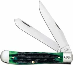 Case Knives Case Trapper Knife 75830 - Hunter Green Bone - 6254SS